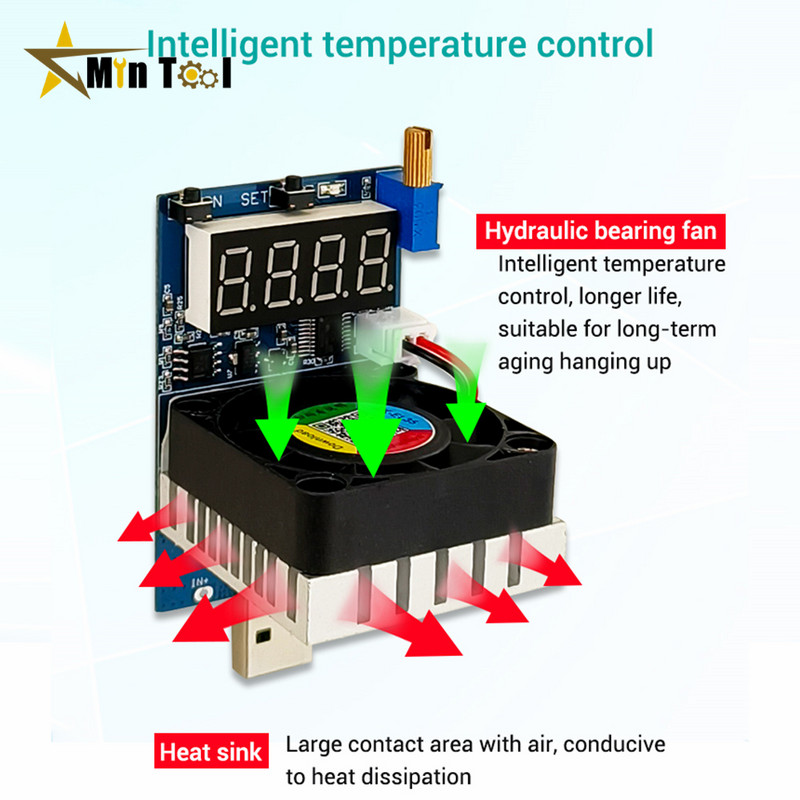 ZK-EL35 35W DC3,5-28V USB elektrooniline koormustakisti tühjenemise aku tester LED-ekraaniga ventilaator Reguleeritav voolu pingemõõtur