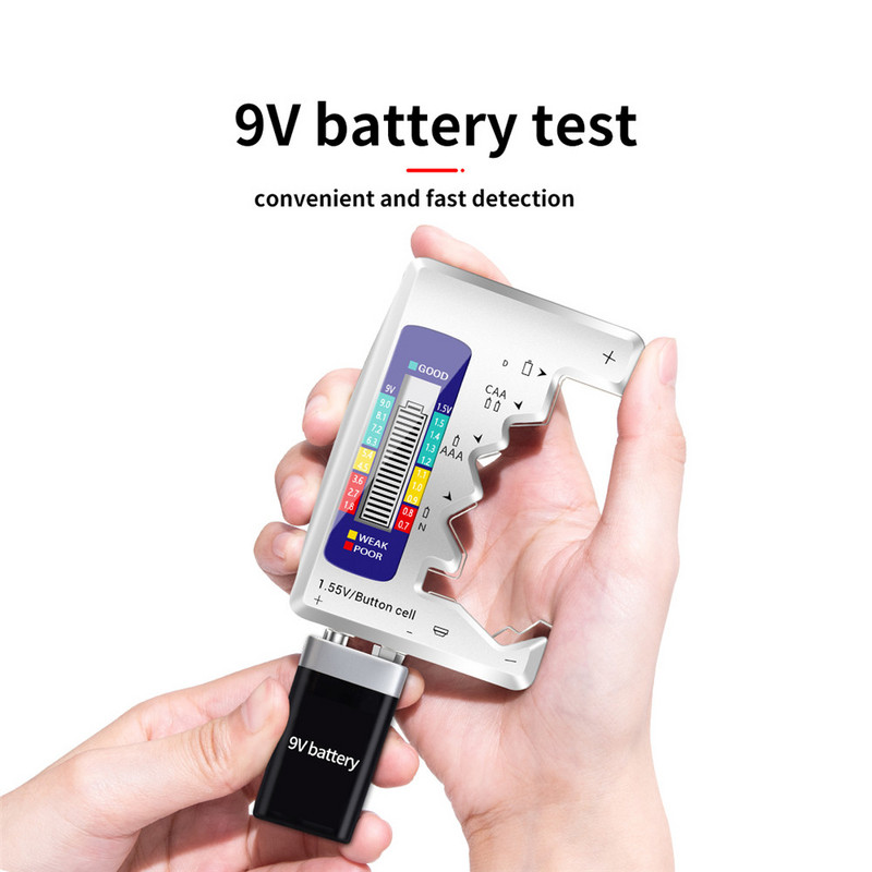 Digitális akkumulátortesztelő LCD-kijelző AA/AAA/9V/1,5V gombelem akkumulátor kapacitás-ellenőrző érzékelő kapacitásának diagnosztikai eszköze