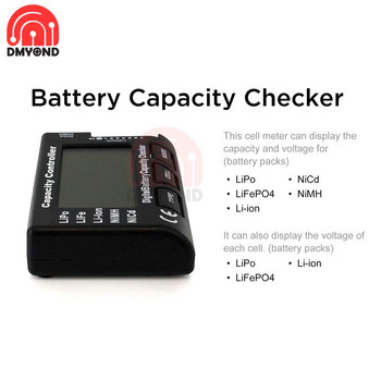 1-7S Ψηφιακός ανιχνευτής χωρητικότητας μπαταρίας Οθόνη ισχύος LCD Checker Tester Ελεγκτής τάσης LiPo LiFe Li-ion NiMH Nicd για RC Car
