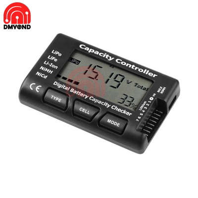 1-7S digitālā akumulatora ietilpības detektora barošanas displejs LCD pārbaudītājs testeris sprieguma kontrolieris LiPo LiFe litija jonu NiMH Nicd RC automašīnai