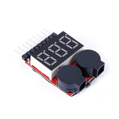 BX100 1-8S Lipo Δοκιμαστής τάσης μπαταρίας Συναγερμός χαμηλής τάσης Βομβητής Ελεγκτής τάσης μπαταρίας με διπλά ηχεία Δοκιμή μπαταρίας