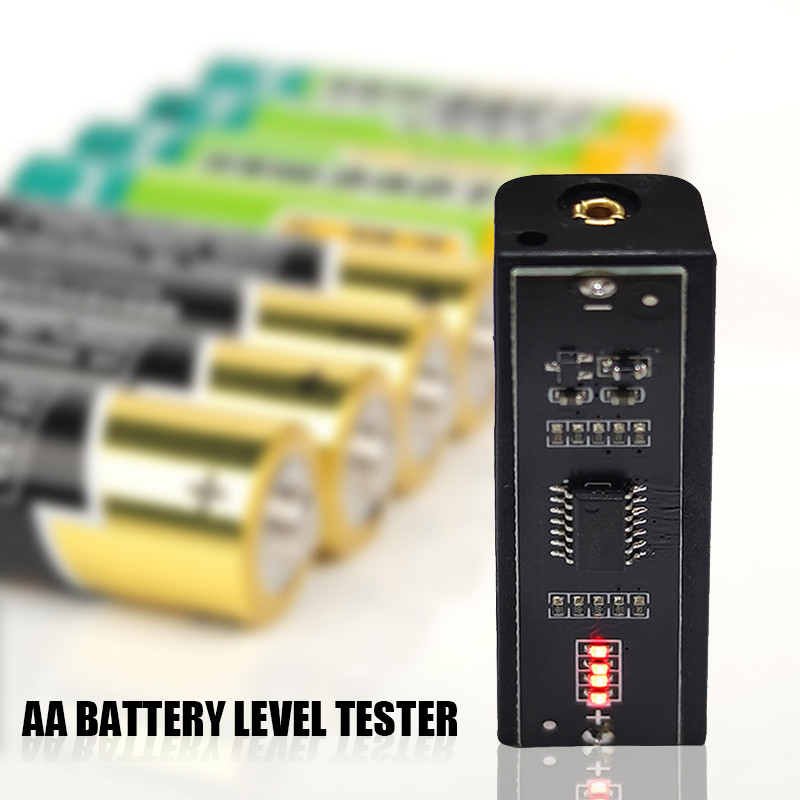 AA patarei mahu indikaator liitiumaku taseme tester pingemõõtur Voltmonitori detektori salvestuskarbi hoidiku ümbris