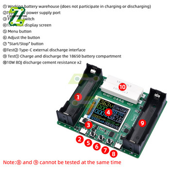 18650 модул за тестер за капацитет на литиева батерия LCD цифров дисплей Модул за измерване на капацитета Детектор за вътрешно съпротивление