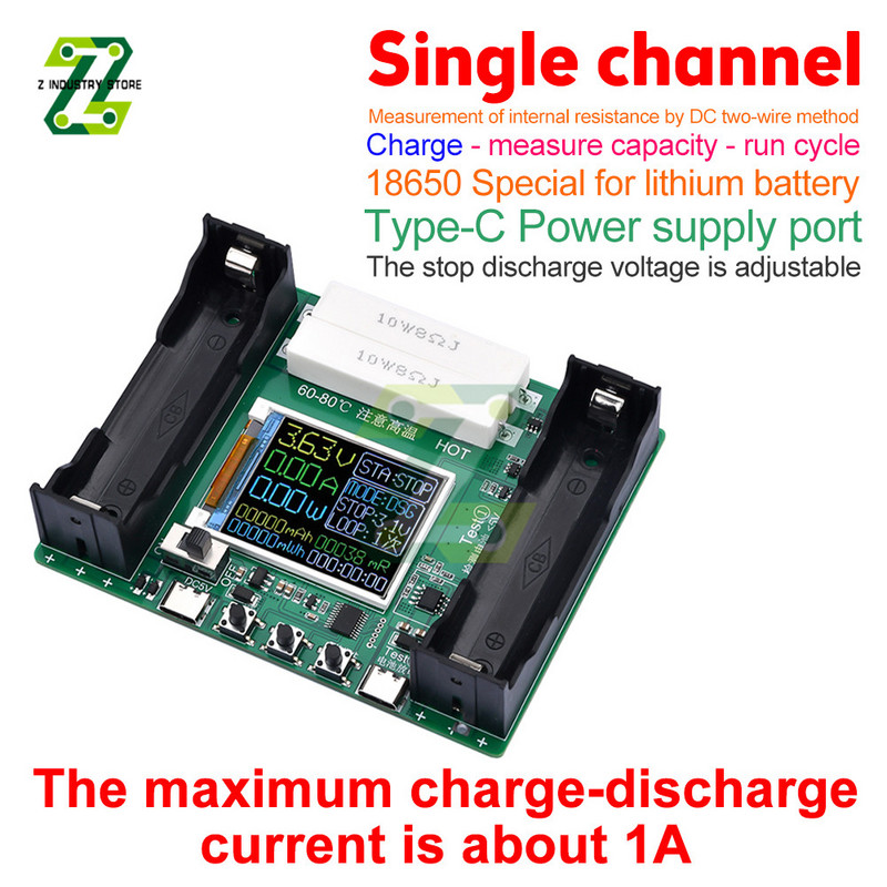 18650 litija akumulatora jaudas testera modulis LCD digitālā displeja kapacitātes moduļa mērīšanas iekšējās pretestības detektors