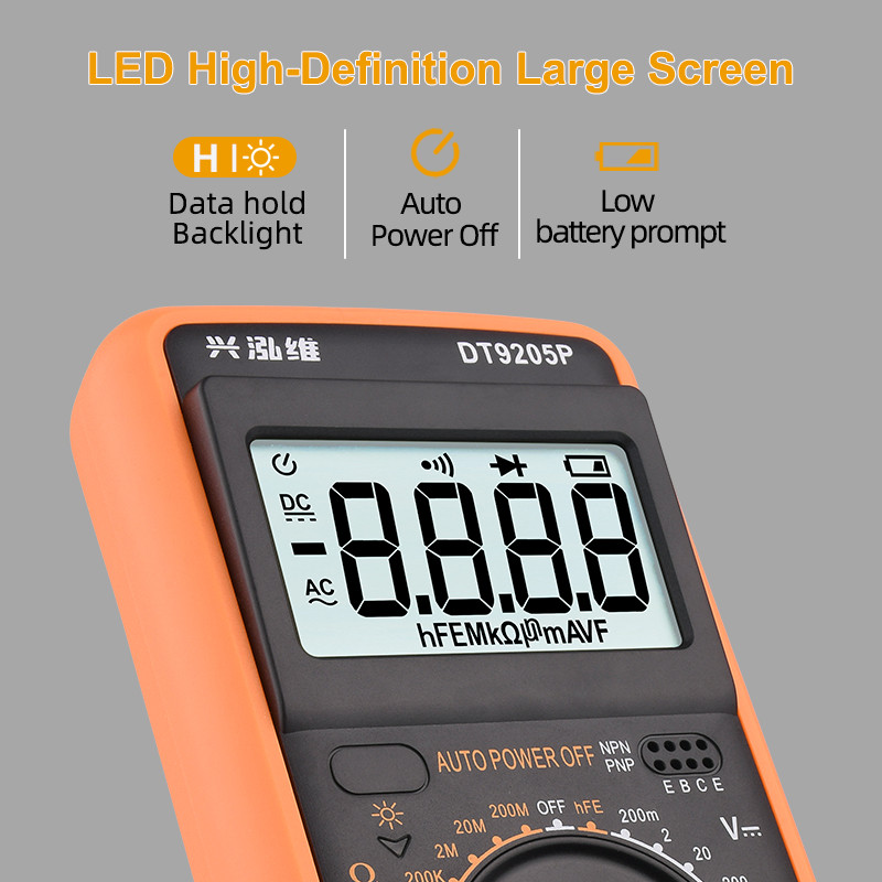 DT9205P Νέο ψηφιακό πολύμετρο LCD υψηλής ακρίβειας AC DC 20A Αμπερόμετρο 1000V Voltmeter Resistance Capacitance Tester 2000 Counts