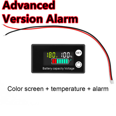 DC baterijos voltmetras DC 8V-100V talpos indikatorius galios matuoklis ličio LiFePO4 švino rūgšties elementas 12V 24V 48V, skirtas 6133A LCD baterijai