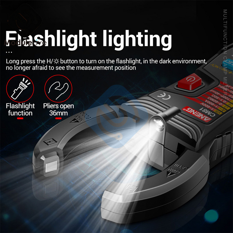 CM80 CM81 Multimetru digital 4000 6000 de numărări Multimetru cu clemă Ampermetru Interval automat Contor universal Contor cu clemă fără contact