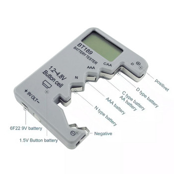 Цифров тестер за батерии LCD дисплей CDN AA AAA 9V 1.5V Капацитет на батерията с бутони Проверка на капацитета на детектора Диагностичен инструмент