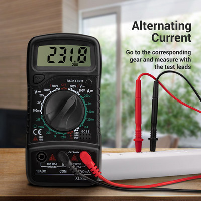 XL830L käeshoitav digitaalne multimeeter LCD taustvalgustus kaasaskantav AC/DC ampermeeter Voltmeter Ohm Pinge tester Multimetro