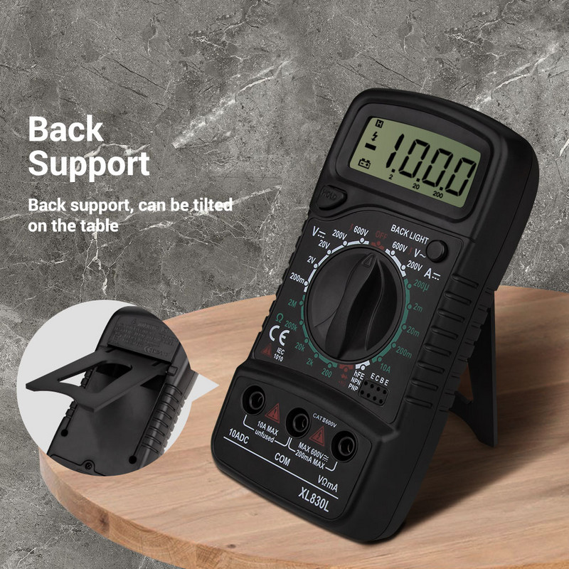 XL830L käeshoitav digitaalne multimeeter LCD taustvalgustus kaasaskantav AC/DC ampermeeter Voltmeter Ohm Pinge tester Multimetro