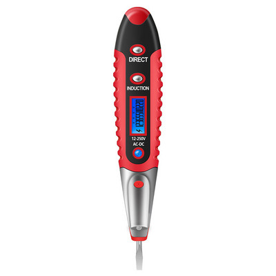 Digitális tesztceruza teszter Elektromos LCD kijelző Csavarhúzó Feszültségérzékelő Teszttoll AC/DC 12-250V Villanyszerelő szerszámok