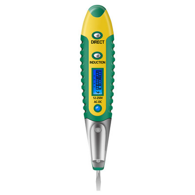 Digitális tesztceruza teszter Elektromos LCD kijelző Csavarhúzó Feszültségérzékelő Teszttoll AC/DC 12-250V Villanyszerelő szerszámok