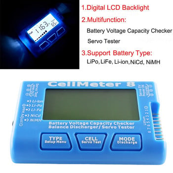 RC CellMeter-7 Цифрова проверка на капацитета на батерията LiPo LiFe Li-ion Nicd NiMH Тестер за напрежение на батерията Проверка на CellMeter7 Cellmeter8