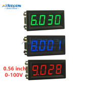 0,56 hüvelykes 0,56" DC 0,000 V-100,0 V 4 számjegyű LED kijelző Voltmérő Mini digitális feszültségmérő Volt teszter Piros/zöld/kék DC 4-30 V