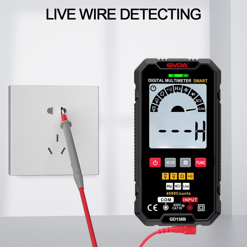 Ψηφιακό πολύμετρο GVDA True RMS Auto Range NCV DC Voltage Tester Voltmeter Smart Multi-meter Automatic Multimetro Multimeter