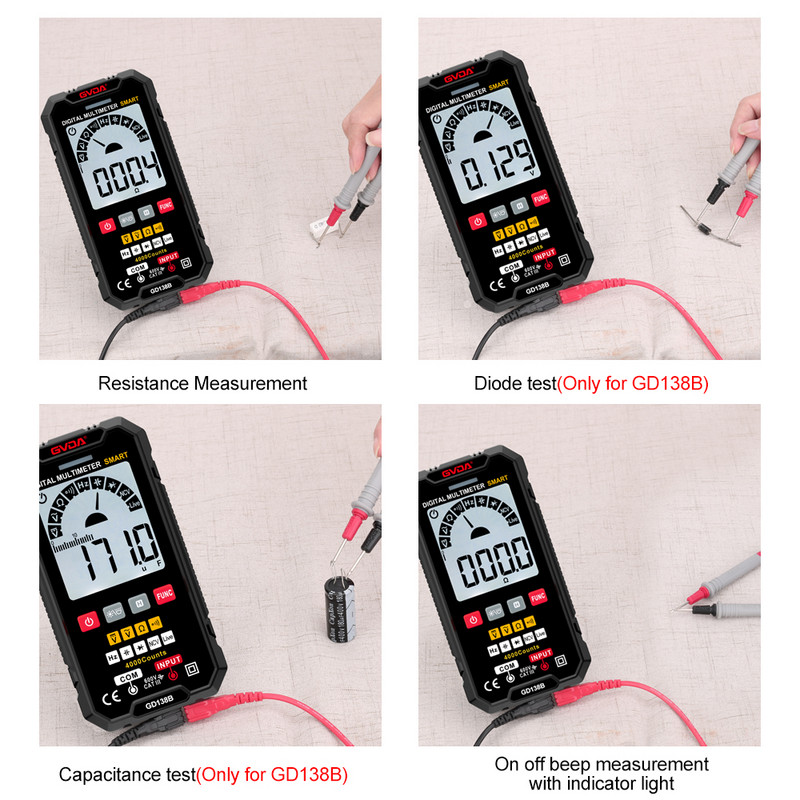 Ψηφιακό πολύμετρο GVDA True RMS Auto Range NCV DC Voltage Tester Voltmeter Smart Multi-meter Automatic Multimetro Multimeter