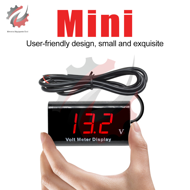 0,56 hüvelykes DC 8V-18V LED digitális vízálló feszültségmérő feszültségmérő érzékelő feszültségmérő motorkerékpárokhoz Gépkocsi akkumulátor