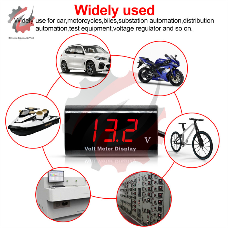 0,56 hüvelykes DC 8V-18V LED digitális vízálló feszültségmérő feszültségmérő érzékelő feszültségmérő motorkerékpárokhoz Gépkocsi akkumulátor