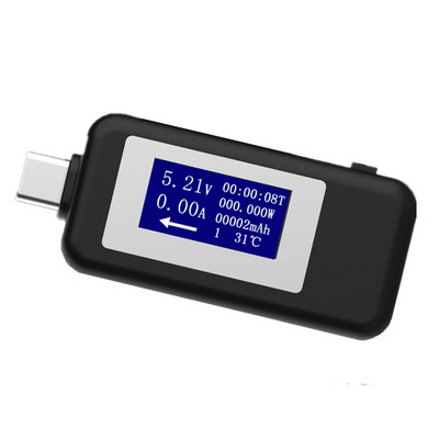 USB tipa C USB testeris LCD digitālais sprieguma strāvas mērītājs voltmetrs, ampērs, ampērmetrs, detektors barošanas bloka lādētāja indikators 22% OFF