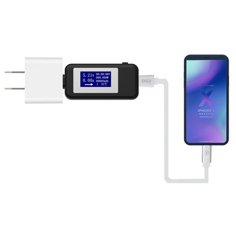 USB tipa C USB testeris LCD digitālais sprieguma strāvas mērītājs voltmetrs, ampērs, ampērmetrs, detektors barošanas bloka lādētāja indikators 22% OFF