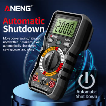 ANENG SZ301 Професионален цифров мултицет Тестови проводници AC/DC Voltage Current Automatic Tester Амперметър Измервател на капацитет Инструменти