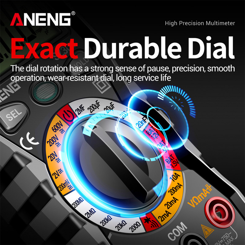 ANENG SZ301 profesionālie digitālā multimetra testa vadi Maiņstrāvas/līdzstrāvas sprieguma strāvas automātiskā testera ampērmetra kapacitātes mērītāja rīki