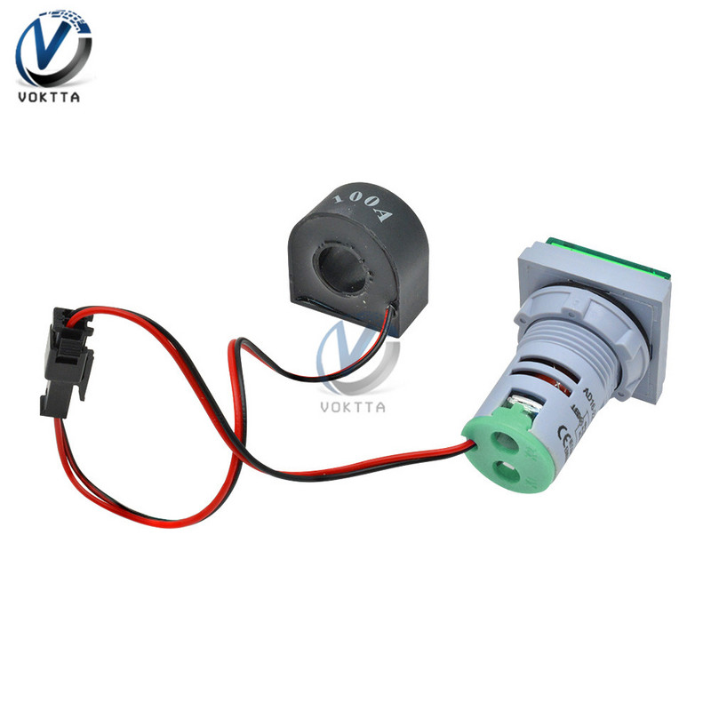 AC 60 ~ 500 V 3 in 1 Skaitmeninis srovės voltmetras Ampermetras Hercų dažnio matuoklis Srovės įtampos indikatorius testeris Amp signalo lemputė 22 mm