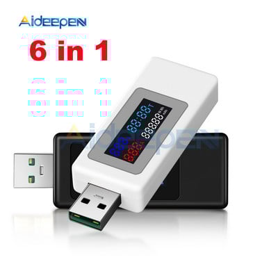 6 in 1 USB tester 4-30 V võimsusmõõtur Digitaalne voltmeeter Voltimeeter voltimeeter Toitepank vattmeeter pinge tester arsti detektor