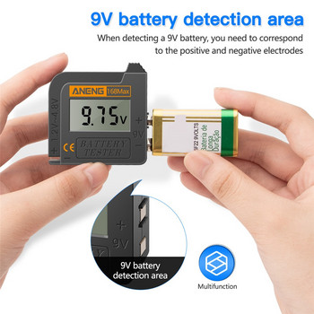 Έλεγχος χωρητικότητας του ελεγκτή μπαταρίας ANENG Υψηλής ακρίβειας με ψηφιακή οθόνη για Δοκιμή μπαταρίας κουμπιού λιθίου AA AAA 9V 1,5V