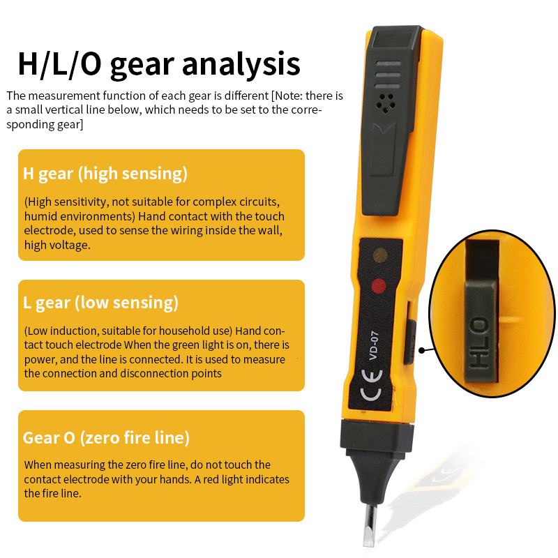 Digitális feszültségérzékelők 70-250 VAC áramáramú elektromos tesztceruza AC/DC érintésmentes tolltesztelő feszültségmérő elem tesztceruza