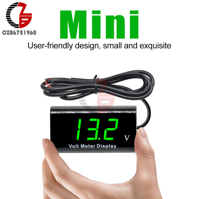 IPX6 DV 3-18V motorkerékpár digitális feszültségmérő 12V autós feszültségmérő Volt lítium ólom-sav akkumulátor kapacitás teszter monitor detektor