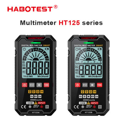 Multimetru digital inteligent HABOTEST HT125 600V Ture RMS Tester AC DC NCV Ohm Capacitate Hz Contor de tensiune Multitester inteligent