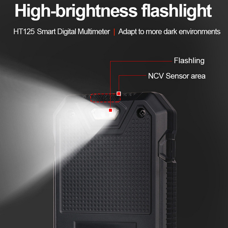 HABOTEST HT125 digitális intelligens multiméter 600V Ture RMS AC DC NCV teszter Ohm kapacitás Hz feszültségmérő Smart Multitester