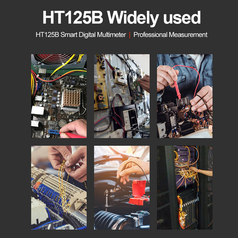 HABOTEST HT125 digitális intelligens multiméter 600V Ture RMS AC DC NCV teszter Ohm kapacitás Hz feszültségmérő Smart Multitester