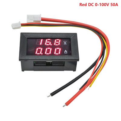 0,28" LED DC0-100V 50A 100A Digitális Voltmérő Ampermérő 2 az 1-ben Multiméter Feszültség Ampermérő Volt Ampermérő panel Kettős kijelző