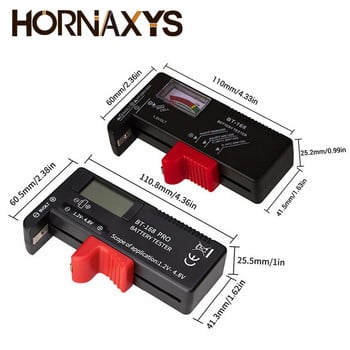 BT-168 AA/AAA/C/D/9V/1.5V батерии Универсална бутонна клетъчна батерия Цветно кодиран измервателен уред Индикация на волт Тестер Проверка BT168 Захранване