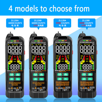 Цифров мултицет AC и DC откриване на напрежение и ток USB зареждане RMS NCV Интелигентно измерване Мултиметър за температура