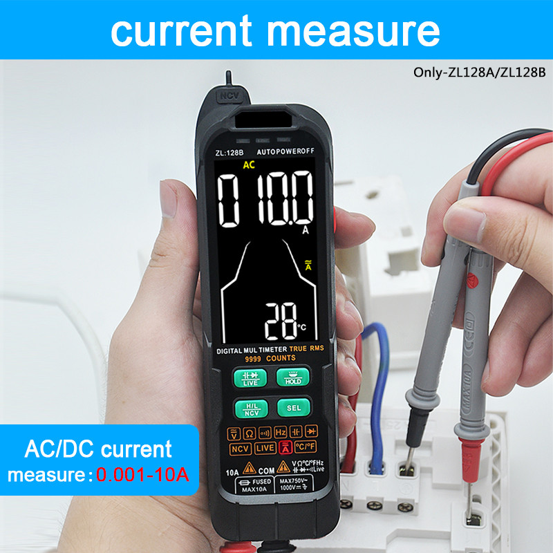 Digitālais multimetrs Maiņstrāvas un līdzstrāvas sprieguma un strāvas noteikšana USB uzlādes RMS NCV Intelligent Measurement Temperature Multimeter