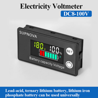 DC8-80V aku mahu indikaator LCD digitaalne elektriarvesti plii-happe liitium LiFe PO4 pingetester auto mootorrattale