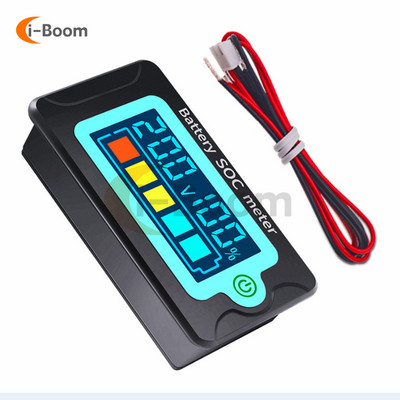 Indicator de capacitate a bateriei rezistent la apă Voltmetru DC 8-100V Tester de baterie de fier cu litiu și plumb Contor SOC 12V 24V 48V 72V