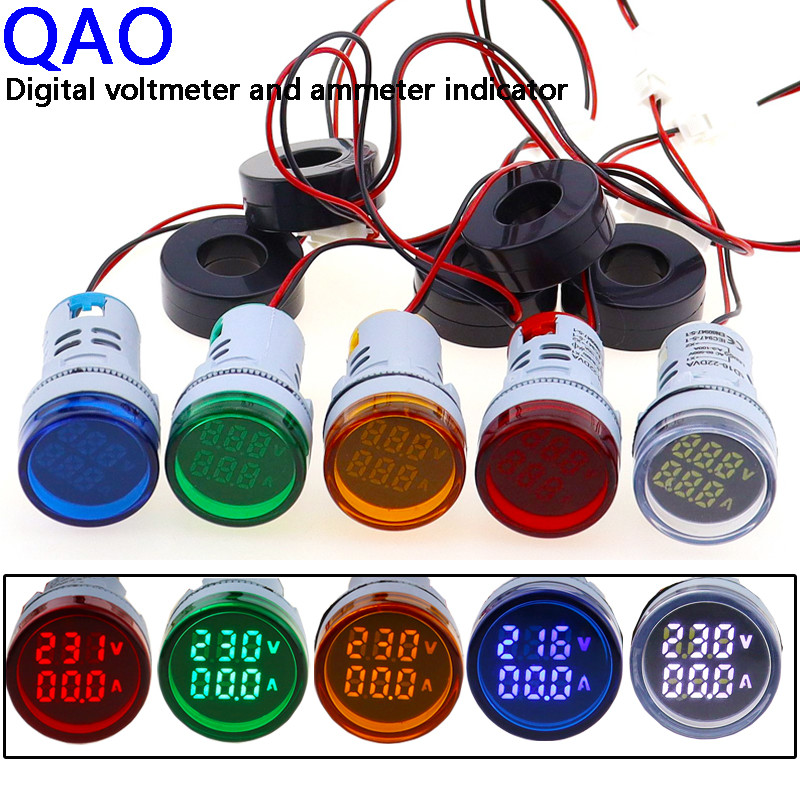 AC 60-500V 1-100A LED Voltmetru digital Ampermetru Hertz HZ Lumini de semnalizare 220V Tensiune Contor de curent Volt Amperi Tester Detector