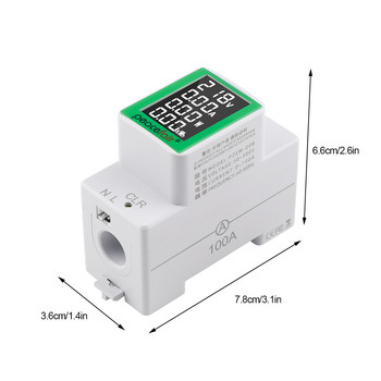 AC50-300V/100A Мултифункционален измервател на напрежението на релсата Измервател на тока Wattmete Energy Meter Цифров амперметър Волтметър Инструмент Инструмент Тестер