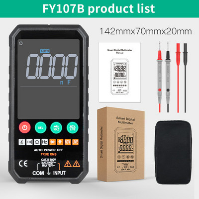 Επαγγελματικό πολύμετρο Smart Pocket Size 6000 counts 1000V ACDC Digital Multimeters Capacitance Ohm Hz NCV Test Ηλεκτρολόγος