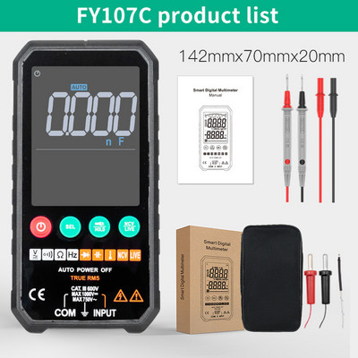 Επαγγελματικό πολύμετρο Smart Pocket Size 6000 counts 1000V ACDC Digital Multimeters Capacitance Ohm Hz NCV Test Ηλεκτρολόγος