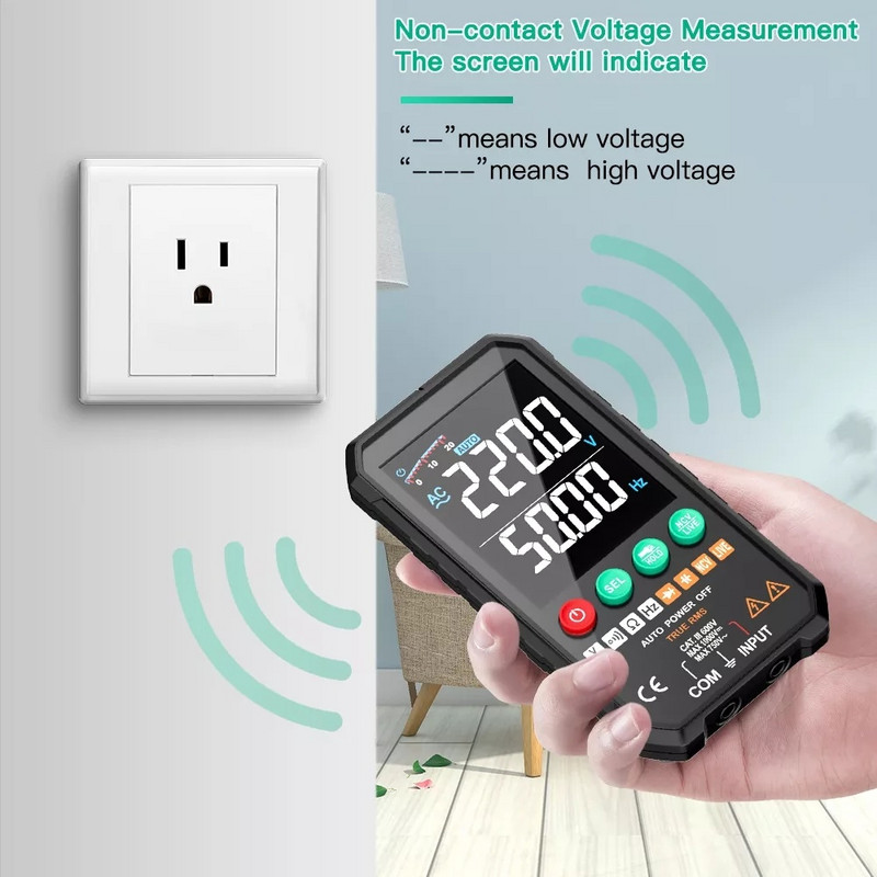 Επαγγελματικό πολύμετρο Smart Pocket Size 6000 counts 1000V ACDC Digital Multimeters Capacitance Ohm Hz NCV Test Ηλεκτρολόγος