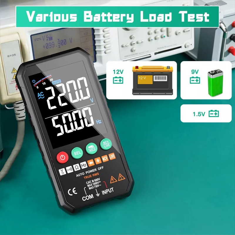 Επαγγελματικό πολύμετρο Smart Pocket Size 6000 counts 1000V ACDC Digital Multimeters Capacitance Ohm Hz NCV Test Ηλεκτρολόγος