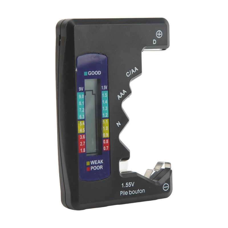 Digitális akkumulátortesztelő LCD-kijelző akkumulátorkapacitás-mérő Univerzális DCN AAA AA 9V 1,5V gombelemelemző diagnosztikai eszköz