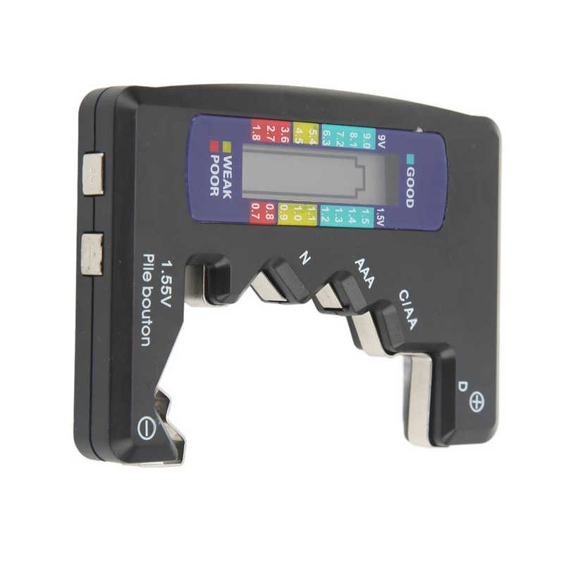 Digitális akkumulátortesztelő LCD-kijelző akkumulátorkapacitás-mérő Univerzális DCN AAA AA 9V 1,5V gombelemelemző diagnosztikai eszköz