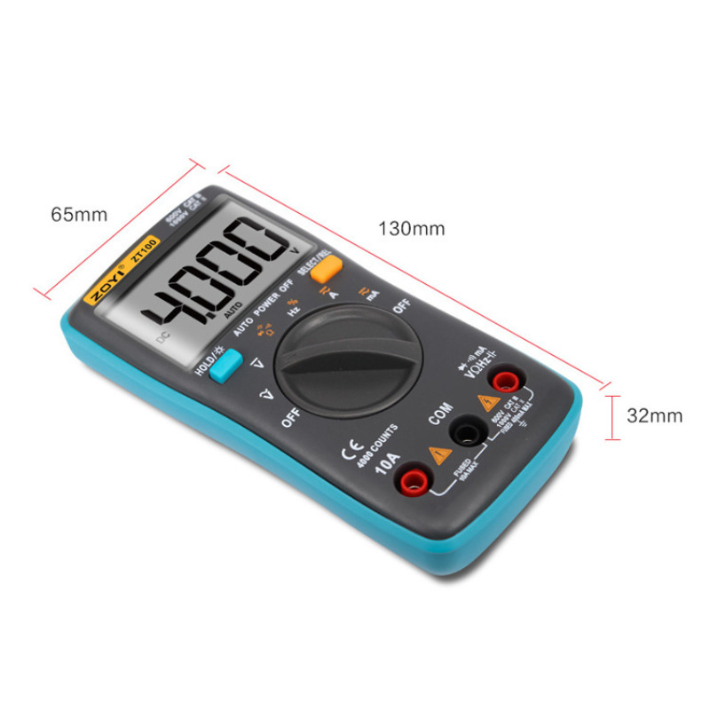 Digitalni multimetar Ampermetar Voltmetar Frekvencija otpora Pozadinsko osvjetljenje Mjerač napona Frekvencija diode ZT100 ZT101 Voltmetar