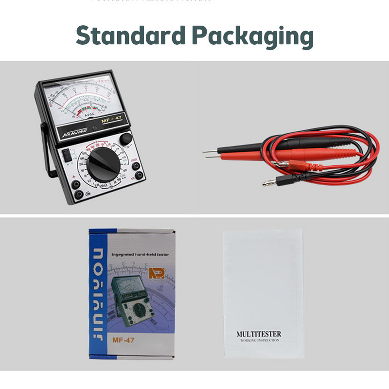 Unutarnji multimetar s magnetskim pokazivačem. Mehanički visokoprecizni zvučni signal protiv izgaranja. Potpuna zaštita studentskog multimetra